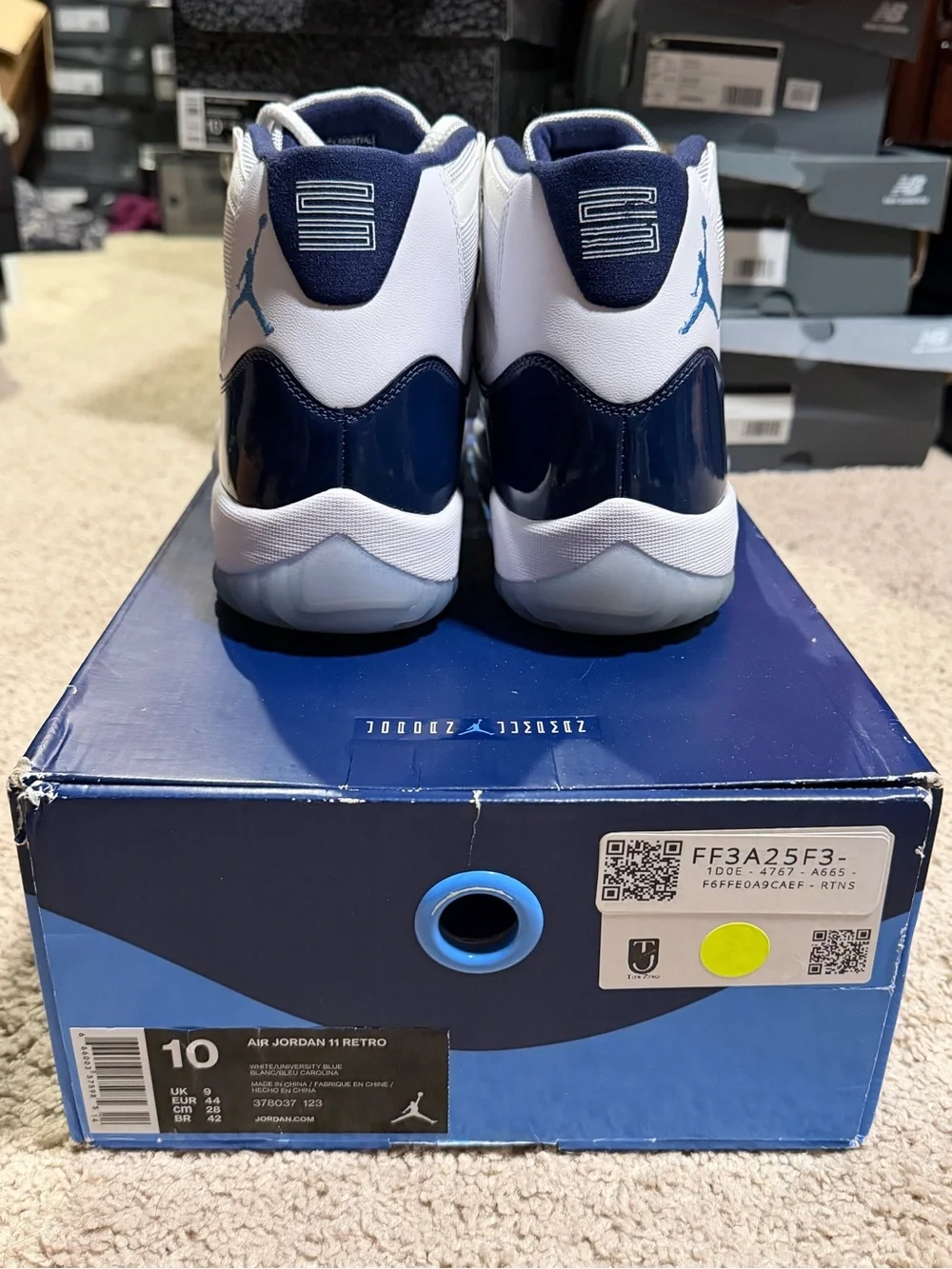 Jordan 11 Retro High 'Win Like '82' White/Blue Men’s 378037-123